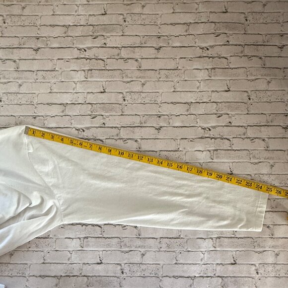 Old Navy Long Sleeve White Soft-Washed Men's Tee Retro Stripe Design Size XL - Picture 9 of 11